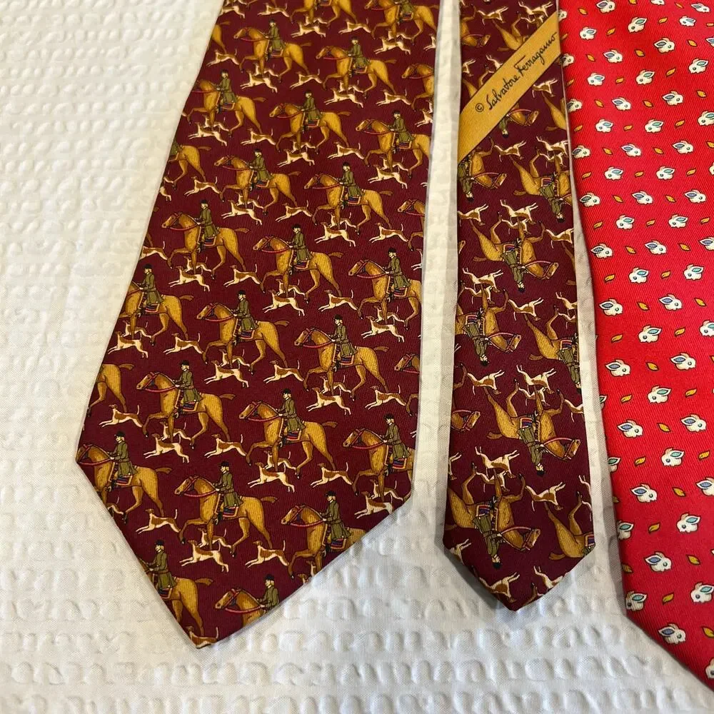Salvatore Ferragamo bundle of two ties 100% silk